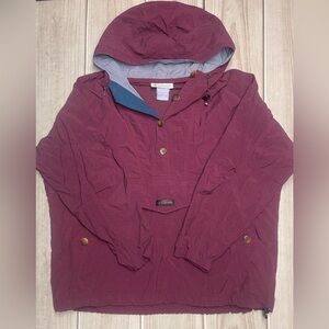 Vintage Columbia Women’s Windbreaker Jacket Anorak Pullover Nylon Hooded